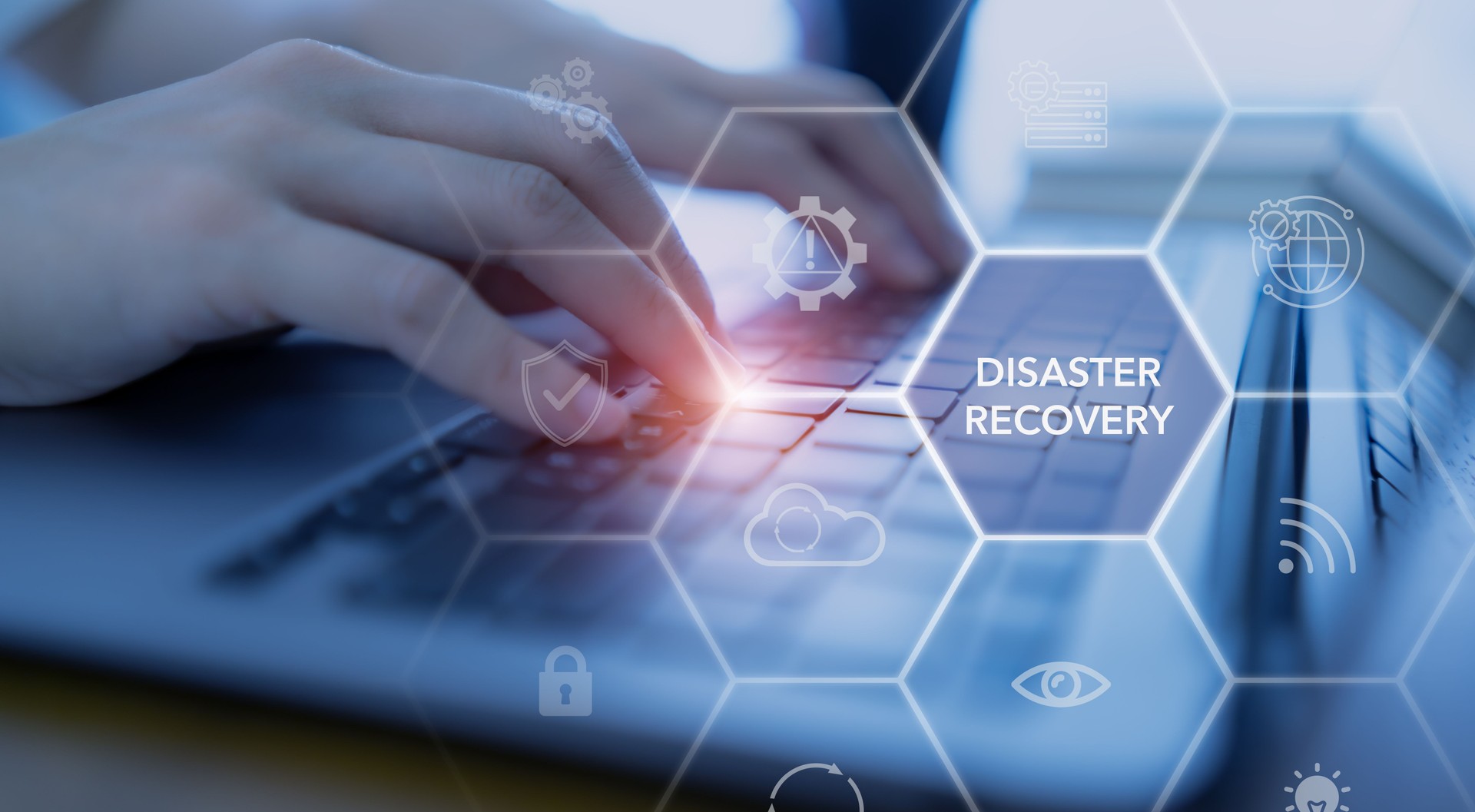 Disaster recovery concept. Restoring critical systems and data, backup and restoration procedures, proactive planning to mitigate risks and protect against potential disasters. IT system protection.